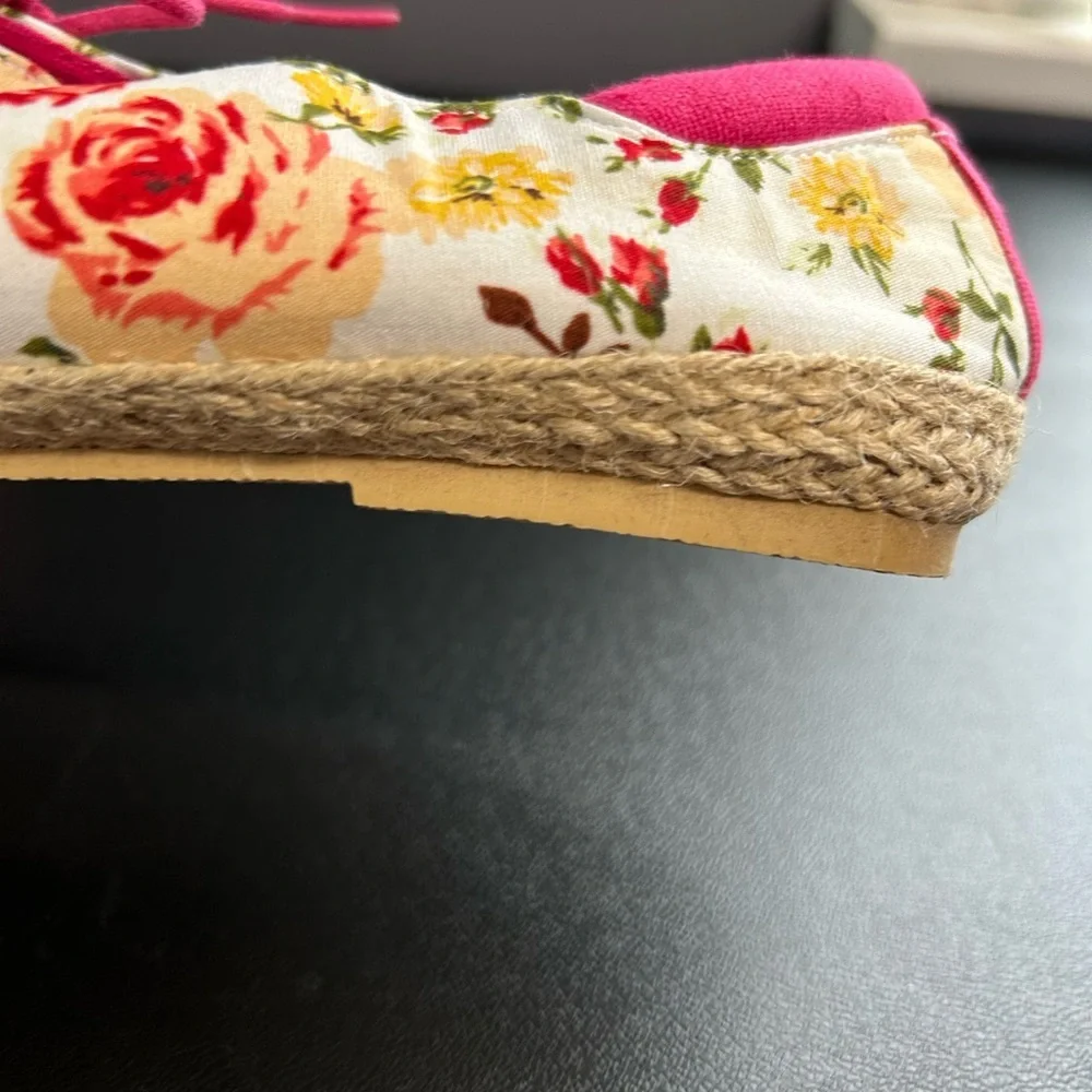 Sophie Sue‎ Women's 10 Floral Espadrille Sneakers Canvas Lightweight Cottagecore